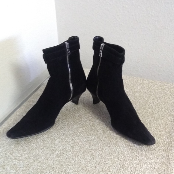 Prada Black Suede Ankle Boots - Picture 4 of 8